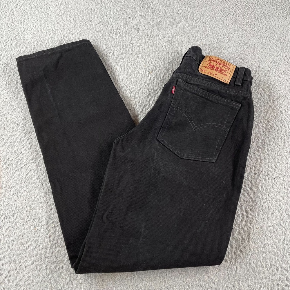 VTG Levis 512 Jeans Womens 10 Black‎ Denim Slim Fit Straight Leg 90s Cotton Y2K